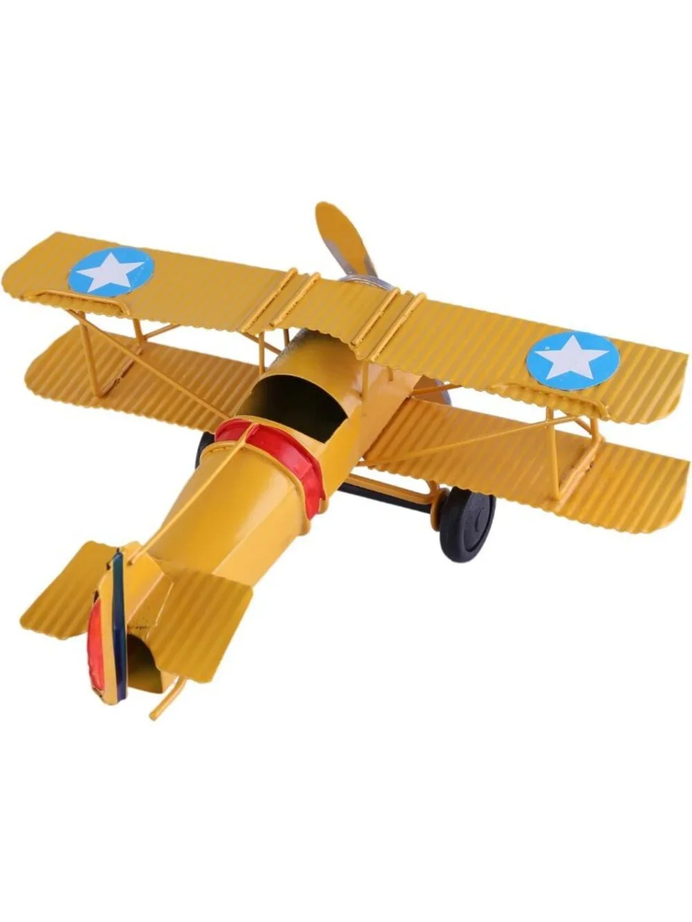 Vintage Retro Wrought Iron Biplane Model - Unique Home Decor & Photo Prop